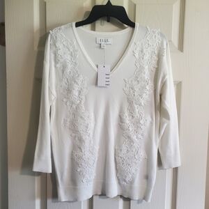 Elle lace applique sweater